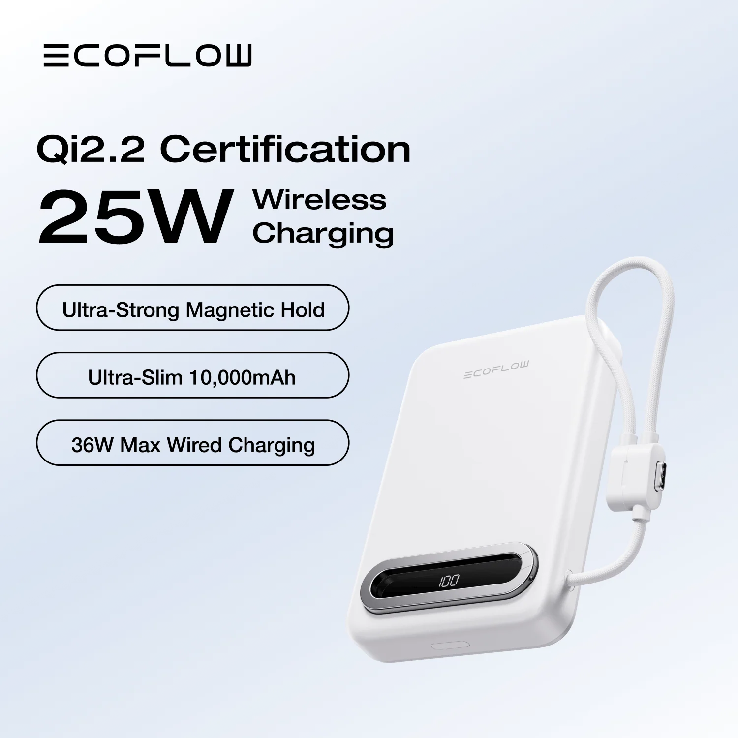 EcoFlow RAPID Mag Qi2.2 Magnetic Power Bank (10,000mAh, 25W, Built-in USB-C Cable) - Image 10
