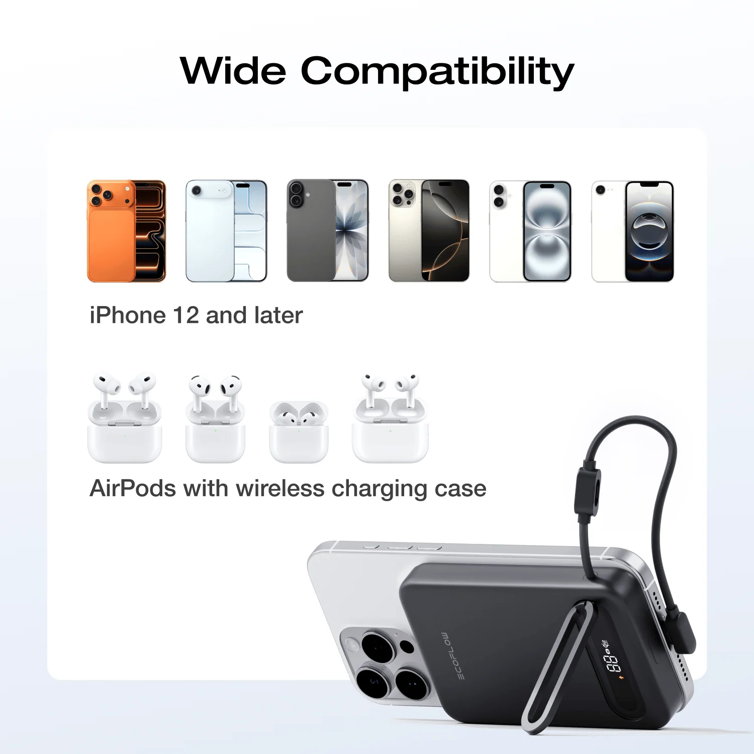 EcoFlow RAPID Mag Qi2.2 Magnetic Power Bank (10,000mAh, 25W, Built-in USB-C Cable) - Image 9