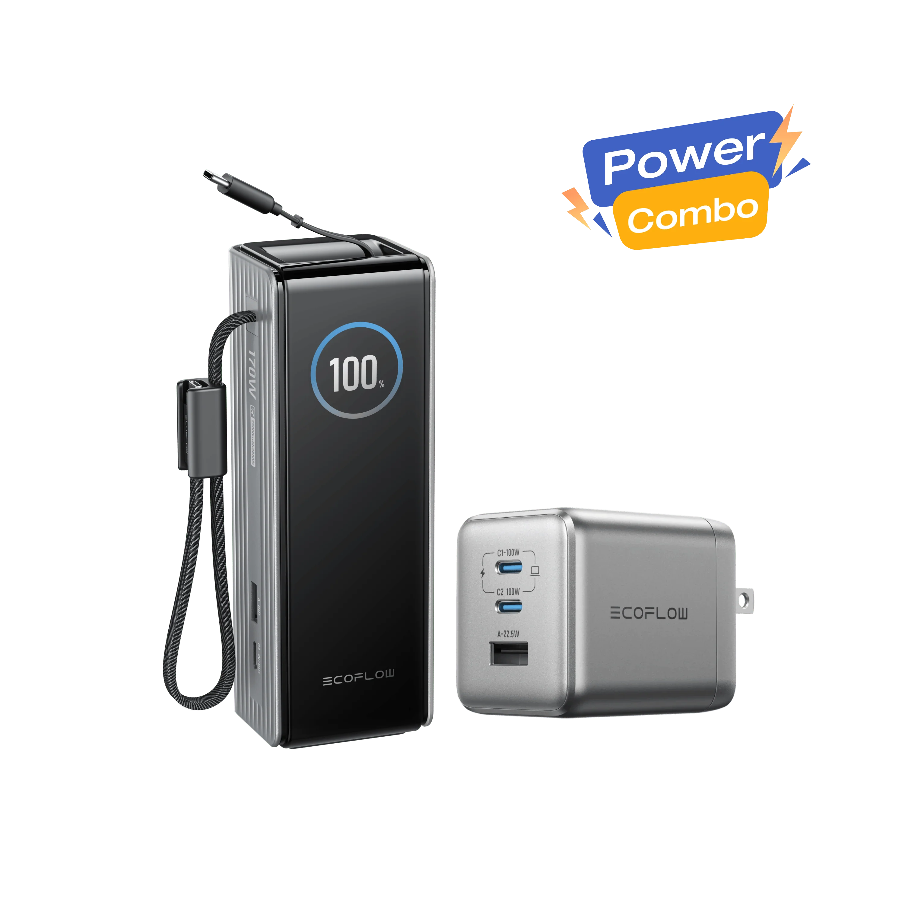 EcoFlow RAPID Power Bank (25K, 170W, 100W Built-In and Retractable Cables) + 100W Charger - Image 2